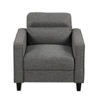 Fauteuil d'appoint contemporain avec accoudoirs droits et pieds coniques en bois massif