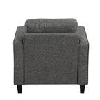 Fauteuil d'appoint contemporain avec accoudoirs droits et pieds coniques en bois massif