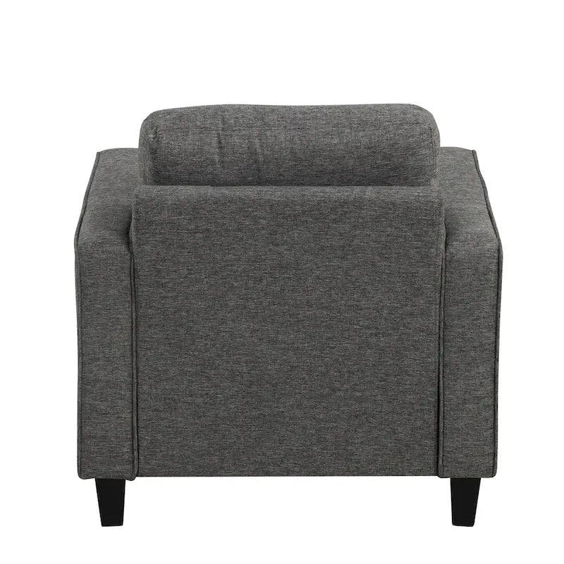 Fauteuil d'appoint contemporain avec accoudoirs droits et pieds coniques en bois massif