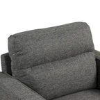 Fauteuil d'appoint contemporain avec accoudoirs droits et pieds coniques en bois massif