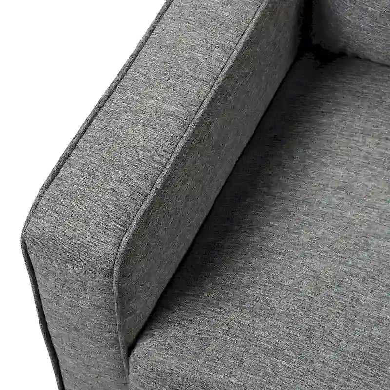 Fauteuil d'appoint contemporain avec accoudoirs droits et pieds coniques en bois massif