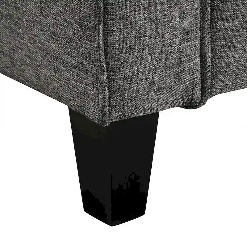 Fauteuil d'appoint contemporain avec accoudoirs droits et pieds coniques en bois massif