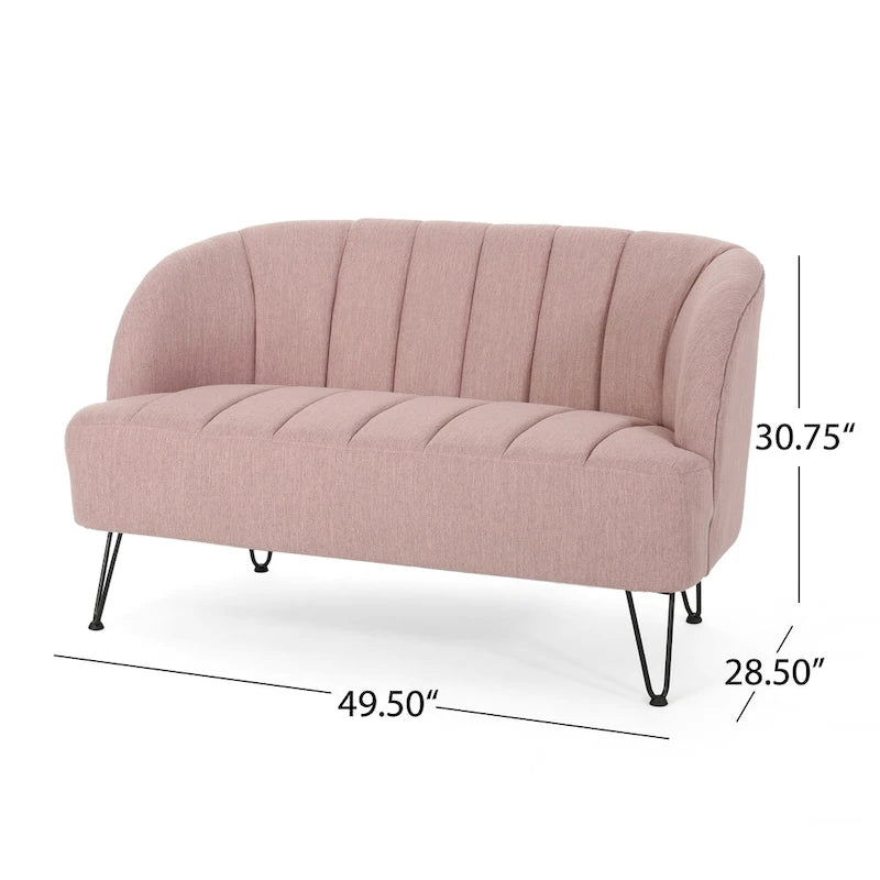 Causeuse moderne en tissu Lupine avec pieds en épingle par Christopher Knight Home