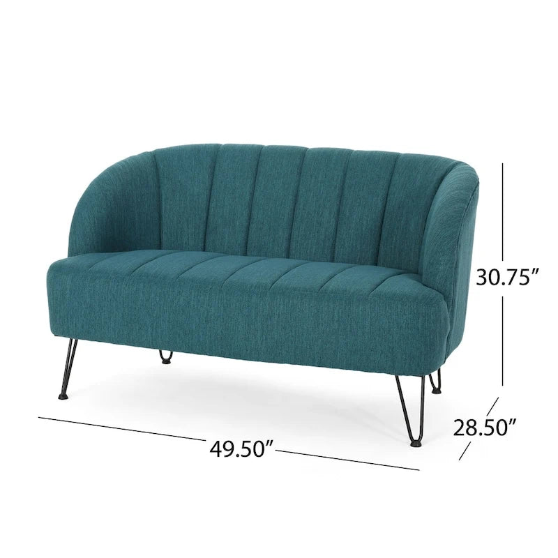 Causeuse moderne en tissu Lupine avec pieds en épingle par Christopher Knight Home