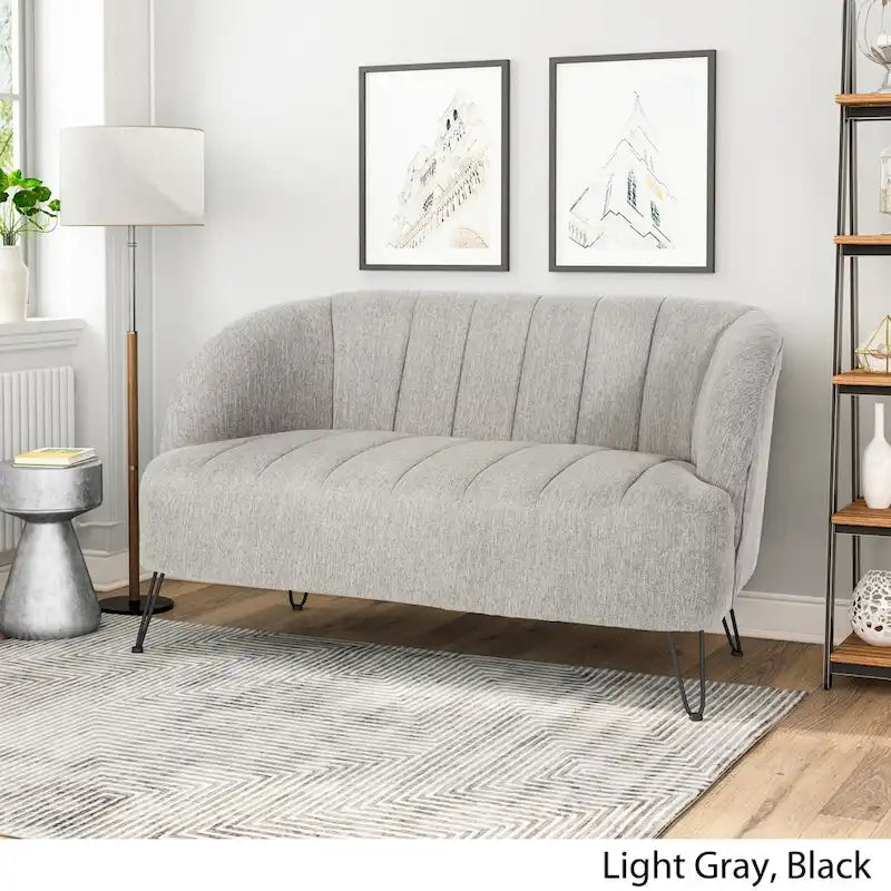 Causeuse moderne en tissu Lupine avec pieds en épingle par Christopher Knight Home