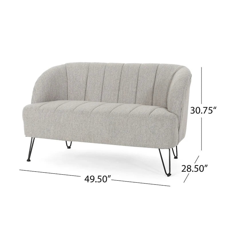 Causeuse moderne en tissu Lupine avec pieds en épingle par Christopher Knight Home