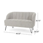 Causeuse moderne en tissu Lupine avec pieds en épingle par Christopher Knight Home