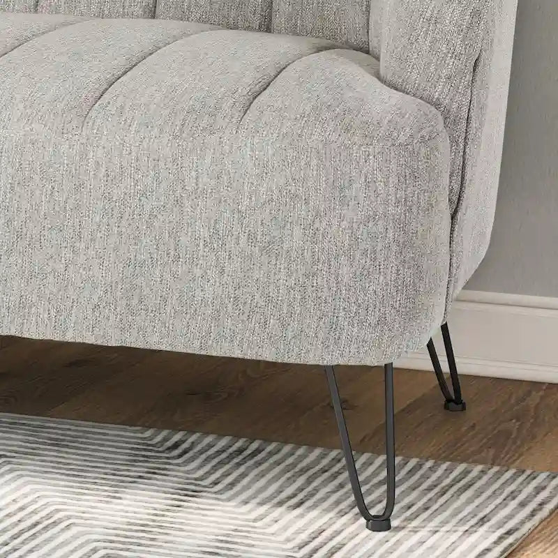 Causeuse moderne en tissu Lupine avec pieds en épingle par Christopher Knight Home
