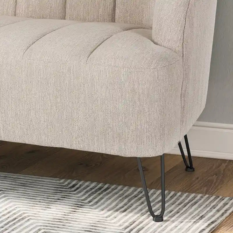 Causeuse moderne en tissu Lupine avec pieds en épingle par Christopher Knight Home