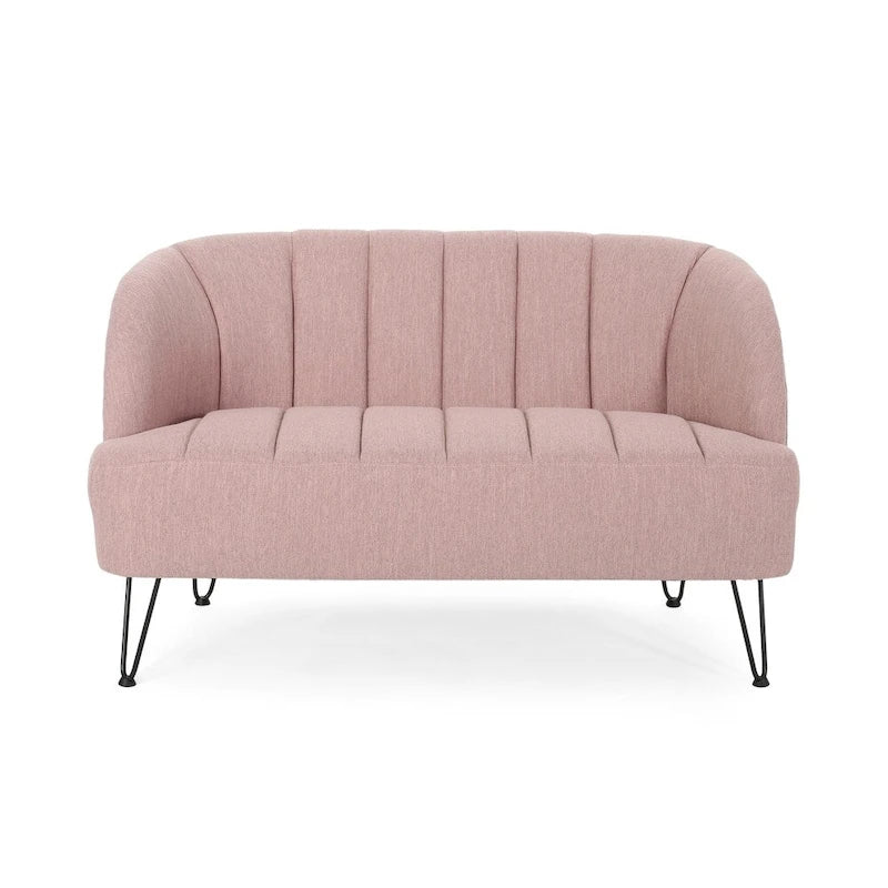 Causeuse moderne en tissu Lupine avec pieds en épingle par Christopher Knight Home