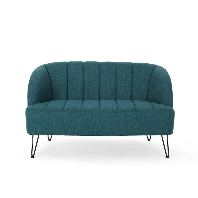 Causeuse moderne en tissu Lupine avec pieds en épingle par Christopher Knight Home