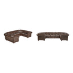 Canapé sectionnel chesterfield en U 9 places avec capitonnage à boutons