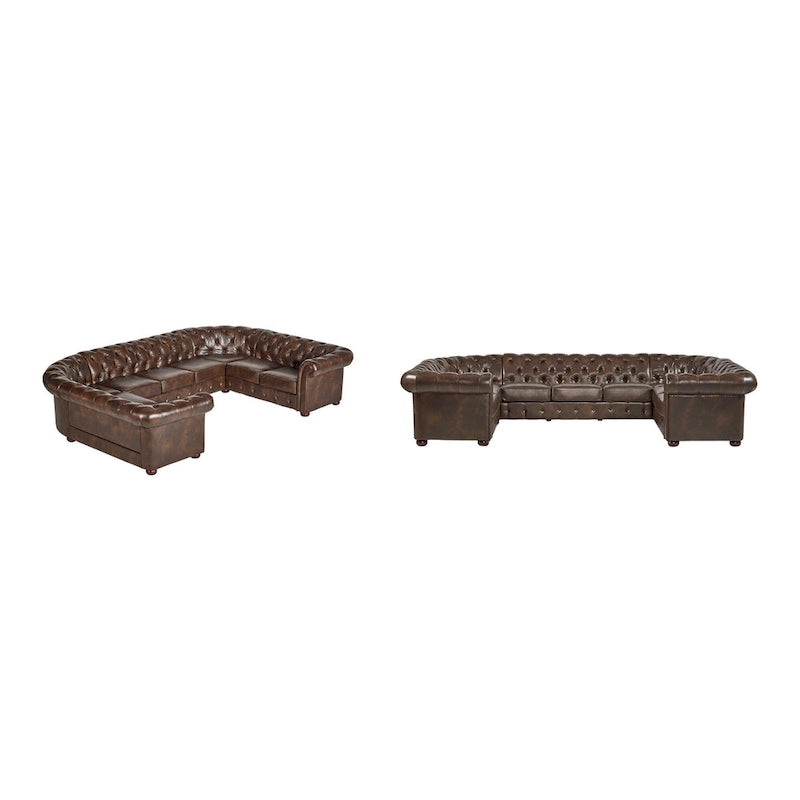 Gdansk 9-Seat U-Shaped Chesterfield Sectional Sofa