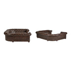 Canapé sectionnel chesterfield en U 9 places avec capitonnage à boutons