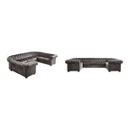 Canapé sectionnel chesterfield en U 9 places avec capitonnage à boutons