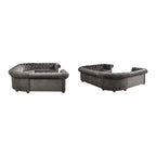 Canapé sectionnel chesterfield en U 9 places avec capitonnage à boutons