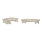 Canapé sectionnel chesterfield en U 9 places avec capitonnage à boutons