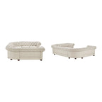 Canapé sectionnel chesterfield en U 9 places avec capitonnage à boutons