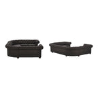Canapé sectionnel chesterfield en U 9 places avec capitonnage à boutons