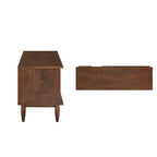 Meuble TV Mid-Century en bois de 150 cm avec 2 tiroirs et pieds fuselés