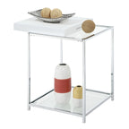 Table d'appoint moderne avec étagères en verre trempé et plateaux amovibles