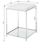 Table d'appoint moderne avec étagères en verre trempé et plateaux amovibles