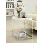 Table d'appoint moderne avec étagères en verre trempé et plateaux amovibles