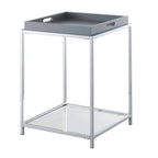 Table d'appoint moderne avec étagères en verre trempé et plateaux amovibles
