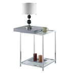 Table d'appoint moderne avec étagères en verre trempé et plateaux amovibles