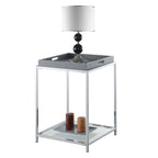Table d'appoint moderne avec étagères en verre trempé et plateaux amovibles