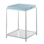 Table d'appoint moderne avec étagères en verre trempé et plateaux amovibles