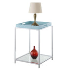 Table d'appoint moderne avec étagères en verre trempé et plateaux amovibles