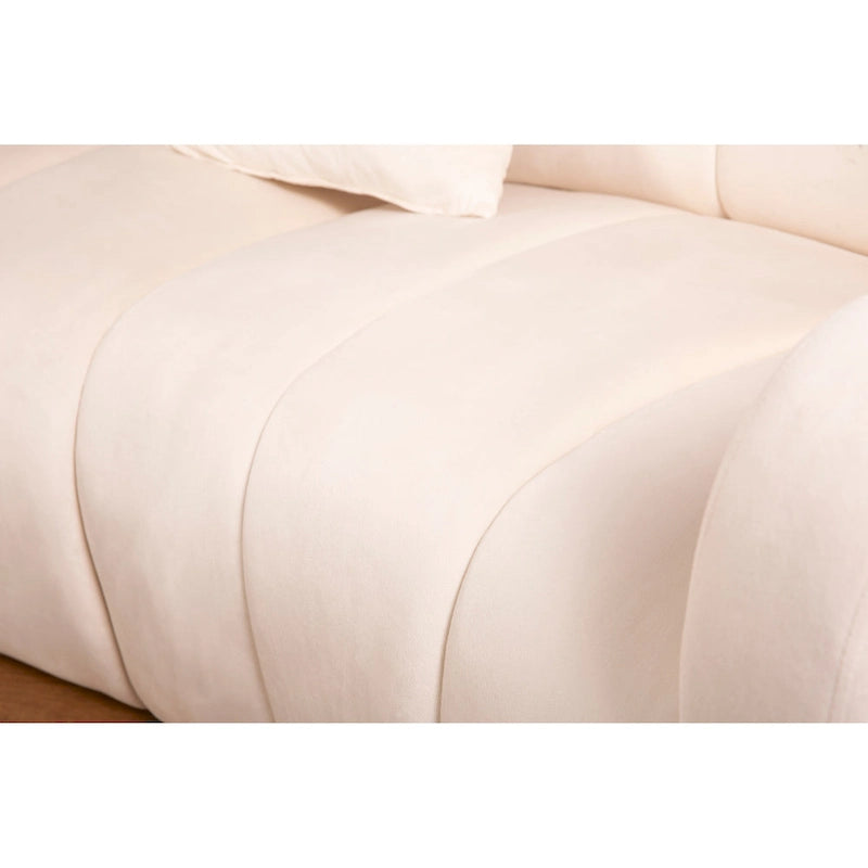Canapé d'angle modulaire incurvé sans pieds en velours de 323 cm – 3 places