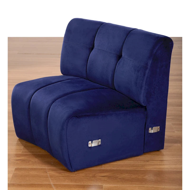 Canapé d'angle modulaire incurvé sans pieds en velours de 323 cm – 3 places