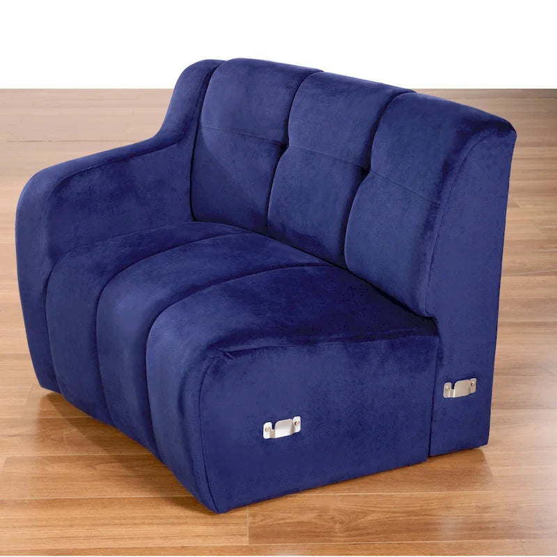 Canapé d'angle modulaire incurvé sans pieds en velours de 323 cm – 3 places