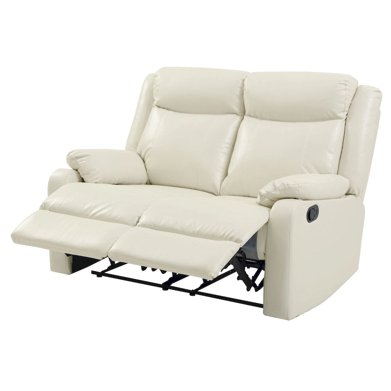 Causeuse inclinable double en similicuir avec accoudoirs rembourrés