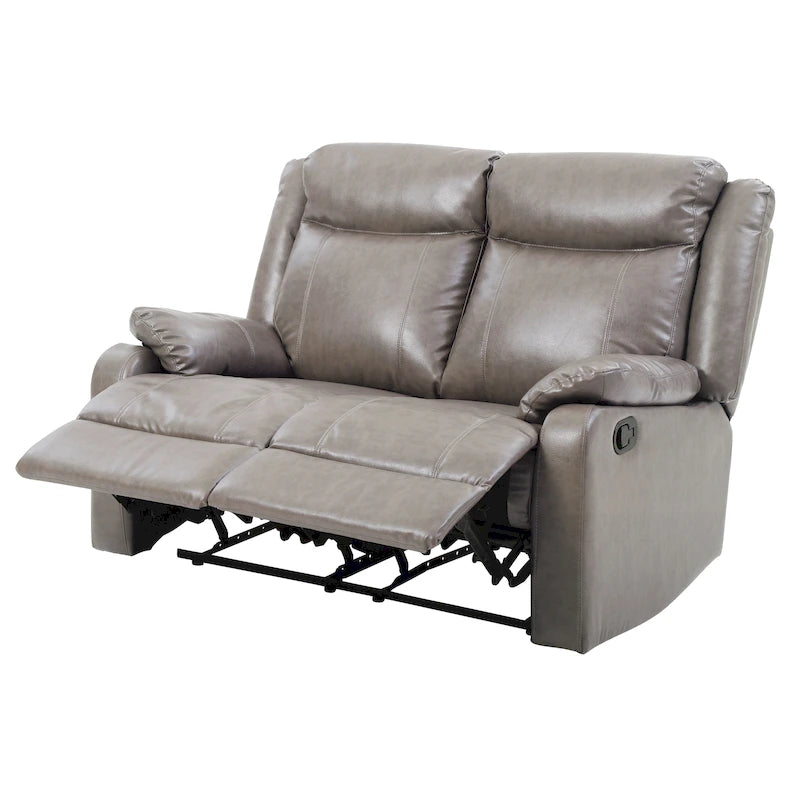 Causeuse inclinable double en similicuir avec accoudoirs rembourrés