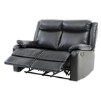 Causeuse inclinable double en similicuir avec accoudoirs rembourrés