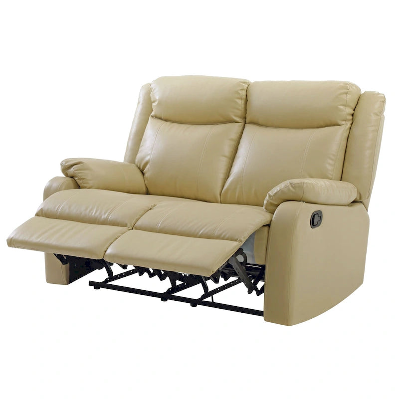 Causeuse inclinable double en similicuir avec accoudoirs rembourrés