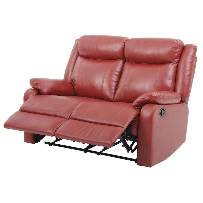 Causeuse inclinable double en similicuir avec accoudoirs rembourrés