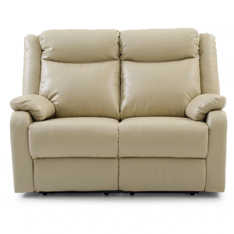 Causeuse inclinable double en similicuir avec accoudoirs rembourrés