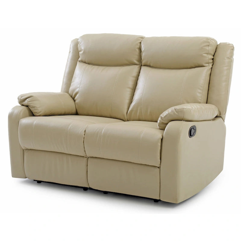 Causeuse inclinable double en similicuir avec accoudoirs rembourrés