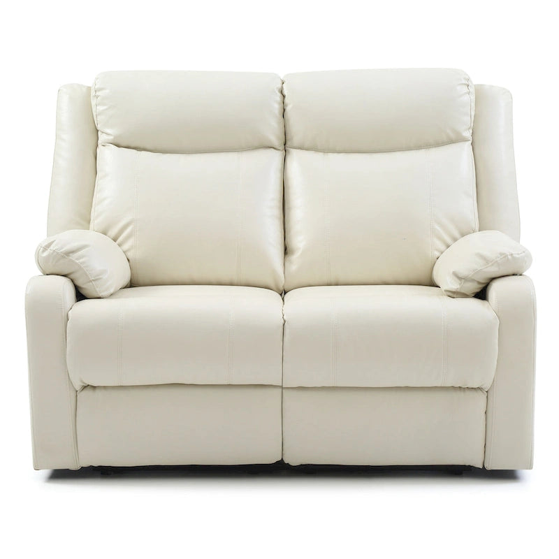 Causeuse inclinable double en similicuir avec accoudoirs rembourrés