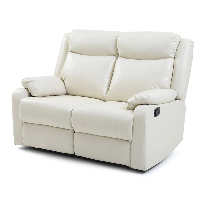 Causeuse inclinable double en similicuir avec accoudoirs rembourrés