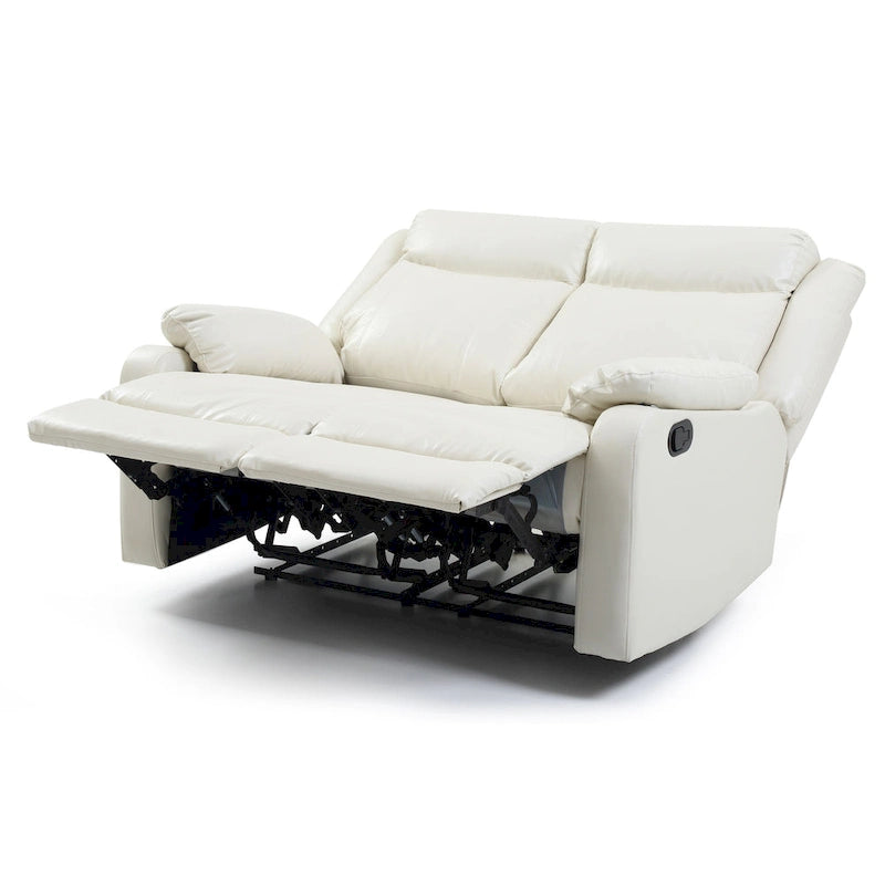 Causeuse inclinable double en similicuir avec accoudoirs rembourrés