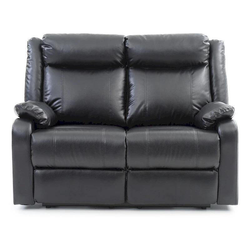 Causeuse inclinable double en similicuir avec accoudoirs rembourrés
