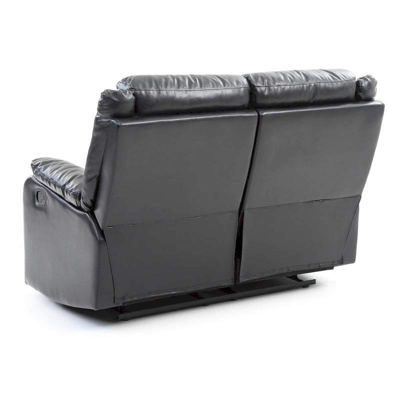 Causeuse inclinable double en similicuir avec accoudoirs rembourrés