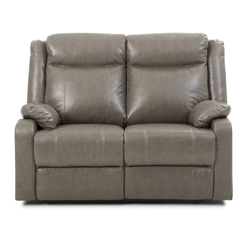 Causeuse inclinable double en similicuir avec accoudoirs rembourrés