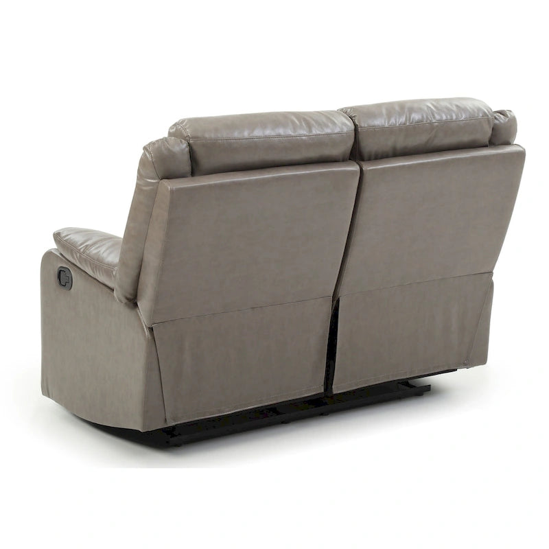 Causeuse inclinable double en similicuir avec accoudoirs rembourrés