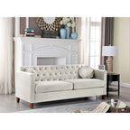 Canapé Chesterfield classique en velours écrasé avec dossier capitonné
